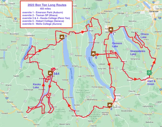 Bon Ton 2023 Long Routes Map