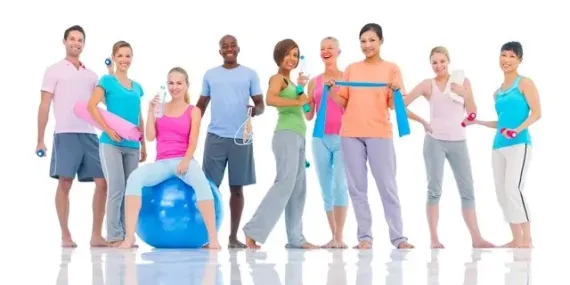 group of people ready for fitness training